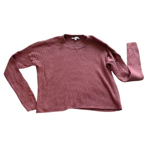 Madewell Women's Brown Ribbed Knit Crew Neck Sweater Size S - Picture 3 of 6